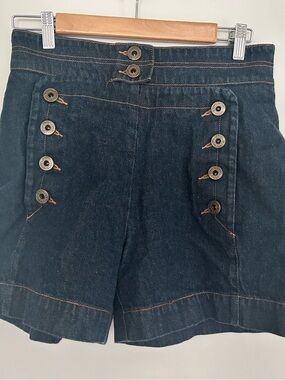 Chloe denim high-waisted shorts with button detail